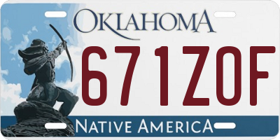 OK license plate 671ZOF