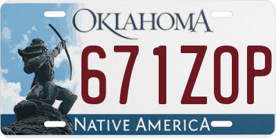 OK license plate 671ZOP