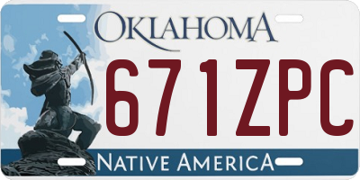 OK license plate 671ZPC