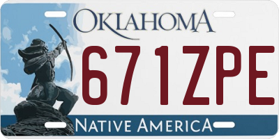 OK license plate 671ZPE
