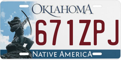 OK license plate 671ZPJ