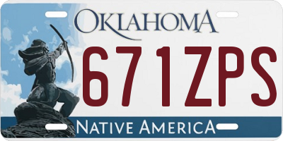 OK license plate 671ZPS