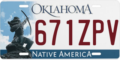 OK license plate 671ZPV