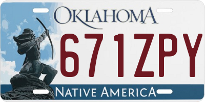 OK license plate 671ZPY