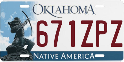 OK license plate 671ZPZ