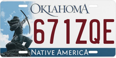 OK license plate 671ZQE