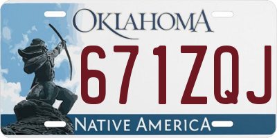 OK license plate 671ZQJ