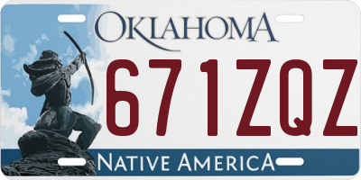 OK license plate 671ZQZ