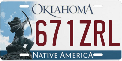 OK license plate 671ZRL