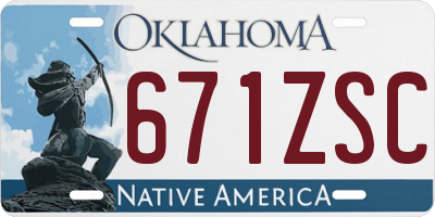 OK license plate 671ZSC