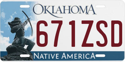 OK license plate 671ZSD