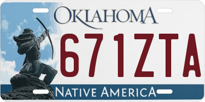 OK license plate 671ZTA