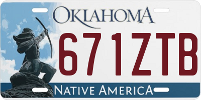OK license plate 671ZTB