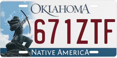 OK license plate 671ZTF