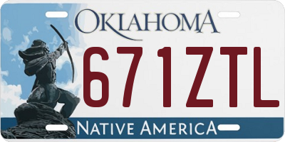 OK license plate 671ZTL