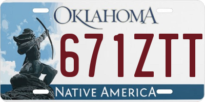 OK license plate 671ZTT