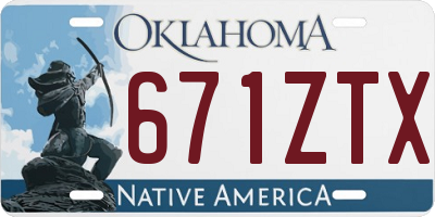 OK license plate 671ZTX