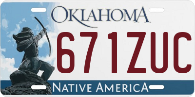 OK license plate 671ZUC