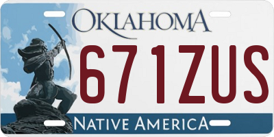 OK license plate 671ZUS