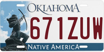 OK license plate 671ZUW