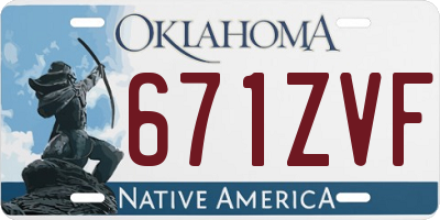 OK license plate 671ZVF