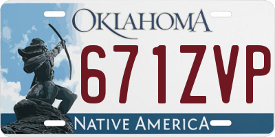 OK license plate 671ZVP
