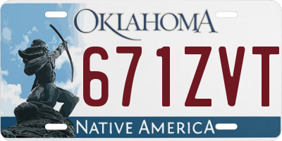 OK license plate 671ZVT
