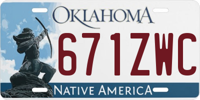 OK license plate 671ZWC
