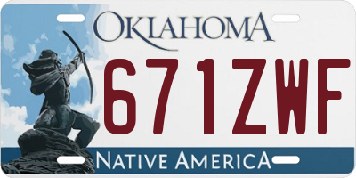 OK license plate 671ZWF