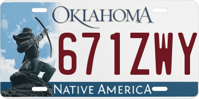 OK license plate 671ZWY