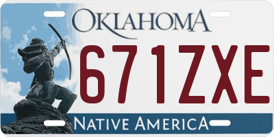 OK license plate 671ZXE