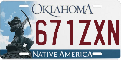 OK license plate 671ZXN