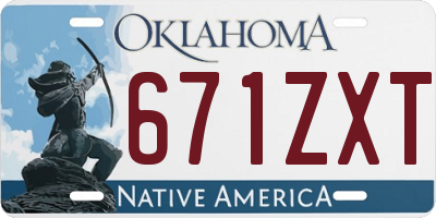 OK license plate 671ZXT