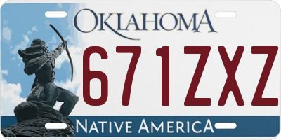 OK license plate 671ZXZ
