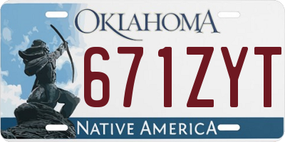 OK license plate 671ZYT