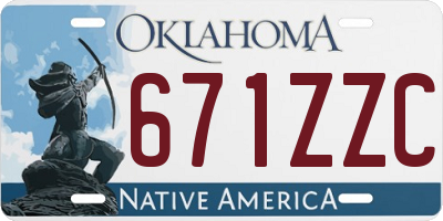 OK license plate 671ZZC