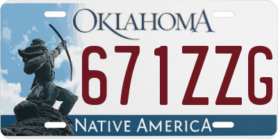 OK license plate 671ZZG