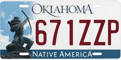 OK license plate 671ZZP