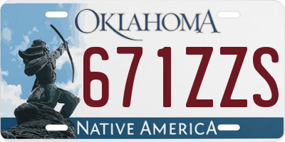 OK license plate 671ZZS