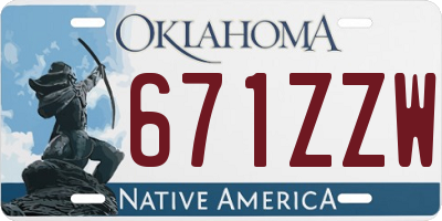 OK license plate 671ZZW