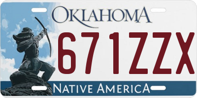 OK license plate 671ZZX