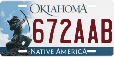OK license plate 672AAB