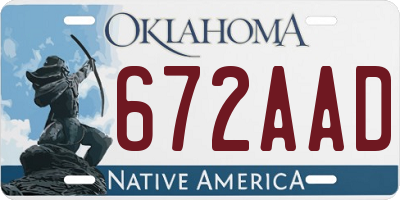 OK license plate 672AAD