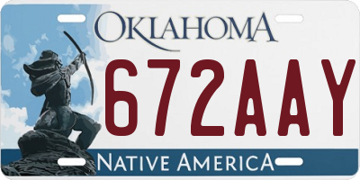 OK license plate 672AAY