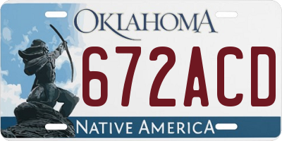 OK license plate 672ACD