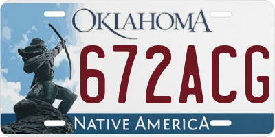 OK license plate 672ACG
