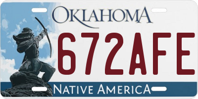 OK license plate 672AFE