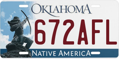 OK license plate 672AFL