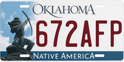OK license plate 672AFP