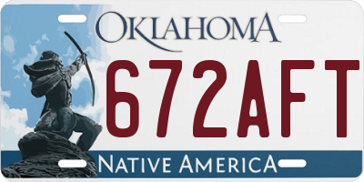 OK license plate 672AFT